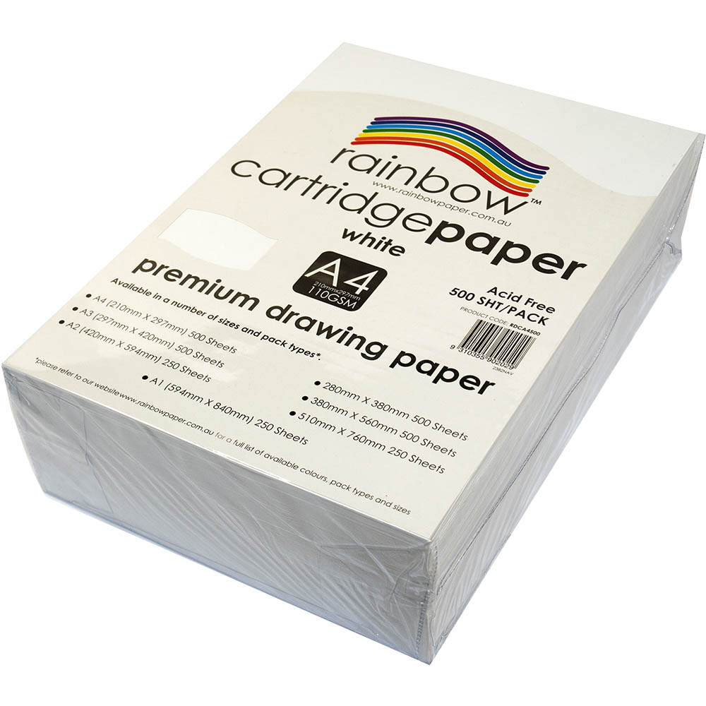 Image for RAINBOW PREMIUM CARTRIDGE PAPER 110GSM A4 WHITE 500 SHEETS from MOE Office Products Depot Mackay & Whitsundays