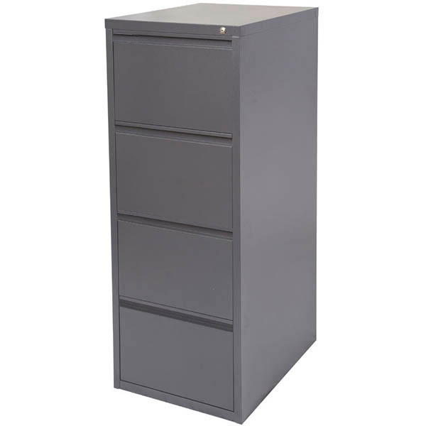 Image for INITIATIVE FILING CABINET 4 DRAWER 475 X 600 X 1320MM GRAPHITE RIPPLE from Ross Office Supplies Office Products Depot