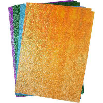 Image for RAINBOW GLITTER PAPER A4 ASSORTED PACK 50 from Albany Office Products Depot