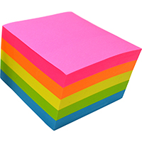rainbow my craft sticky notes fluro assorted 76 x 76mm 500 sheets