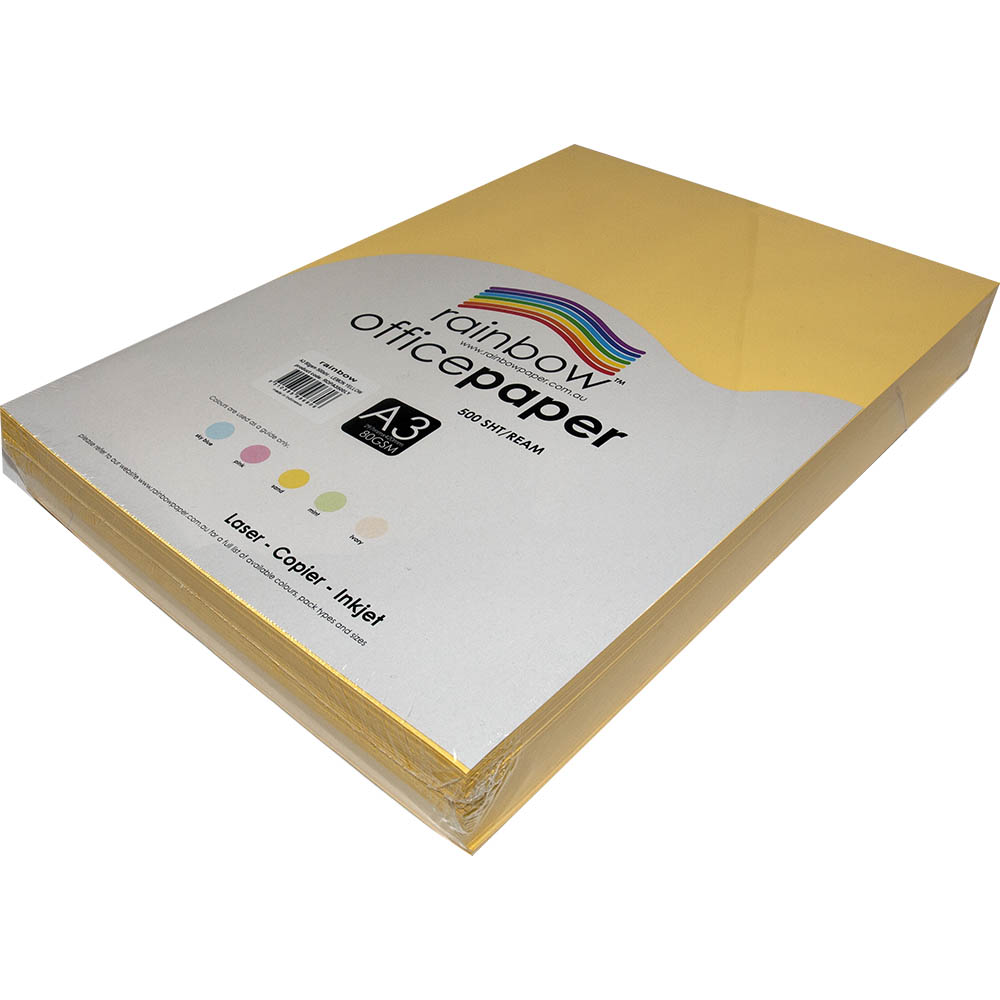 Image for RAINBOW COLOURED A3 COPY PAPER 80GSM 500 SHEETS LEMON YELLOW from Office Products Depot