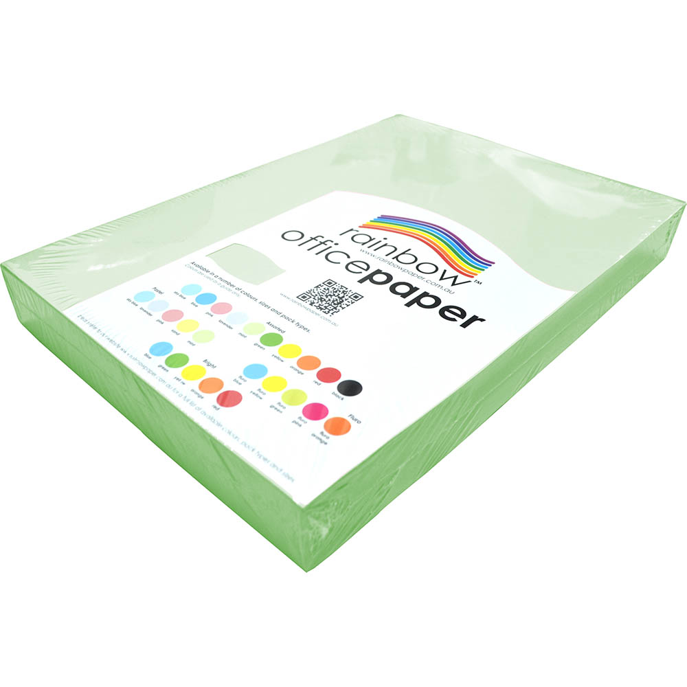 Image for RAINBOW COLOURED A3 COPY PAPER 80GSM 500 SHEETS MINT from Office Products Depot