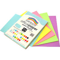 rainbow coloured a4 copy paper 80gsm 100 sheets pastel assorted
