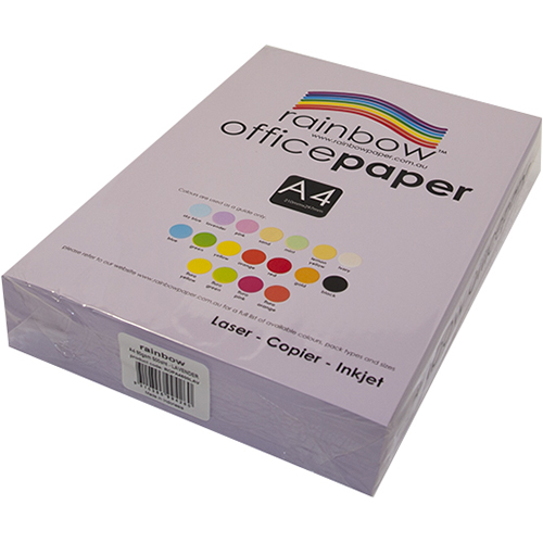 Image for RAINBOW COLOURED A4 COPY PAPER 80GSM 500 SHEETS LAVENDER from Office Products Depot
