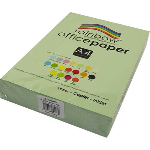 Image for RAINBOW COLOURED A4 COPY PAPER 80GSM 500 SHEETS MINT from Office Products Depot