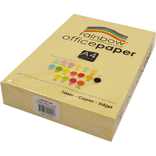 Image for RAINBOW COLOURED A4 COPY PAPER 80GSM 500 SHEETS SAND from MOE Office Products Depot Mackay & Whitsundays