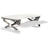 rapid riser small desk based adjustable workstation 680 x 590mm white
