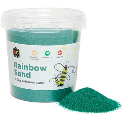 Image for EDUCATIONAL COLOURS RAINBOW SAND 1.3KG JAR GREEN from Ross Office Supplies Office Products Depot