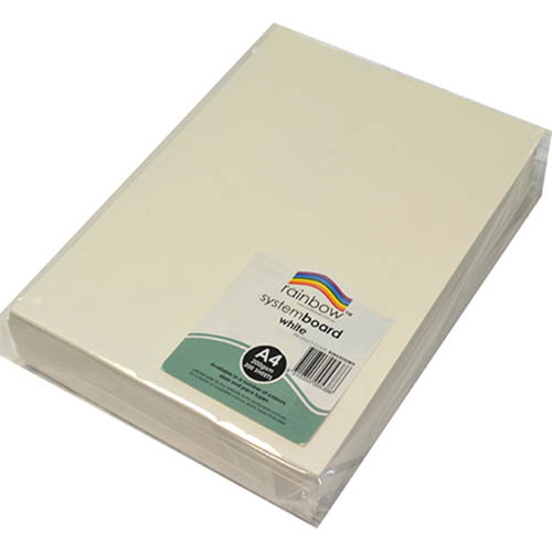 Image for RAINBOW SYSTEM BOARD 200GSM A4 WHITE PACK 200 from O'Donnells Office Products Depot