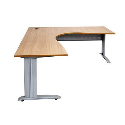 Image for RAPID SPAN CORNER WORKSTATION WITH METAL MODESTY PANEL 1500 X 1500 X 700MM BEECH/SILVER from Margaret River Office Products Depot