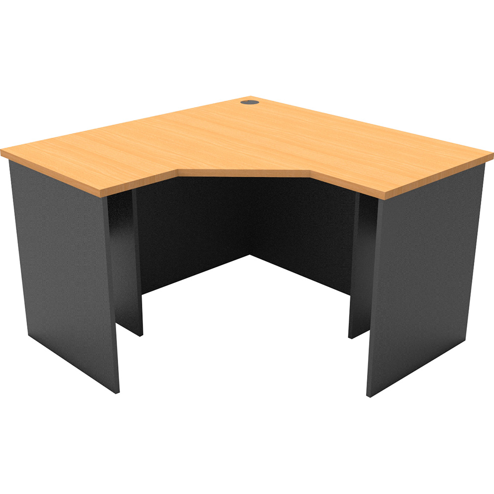 Image for RAPID WORKER CORNER WORKSTATION COMPLETE 1200 X 1200 X 600MM BEECH/IRONSTONE from Office Products Depot
