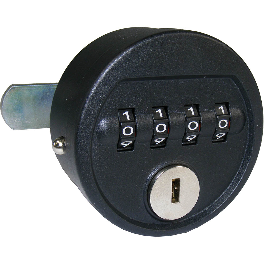 Image for STEELCO CM-17 ROUND COMBINATION LOCKER PADLOCK BLACK from MOE Office Products Depot Mackay & Whitsundays