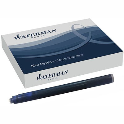 Image for WATERMAN FOUNTAIN PEN INK CARTRIDGE MYSTERIOUS BLUE BLACK PACK 8 from Albany Office Products Depot