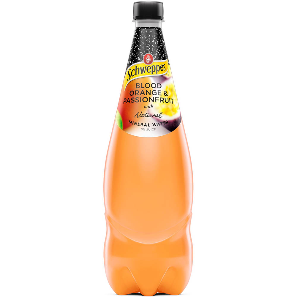 Image for SCHWEPPES BLOOD ORANGE PASSIONFRUIT MINERAL WATER 1.1 LITRE from Total Supplies Pty Ltd