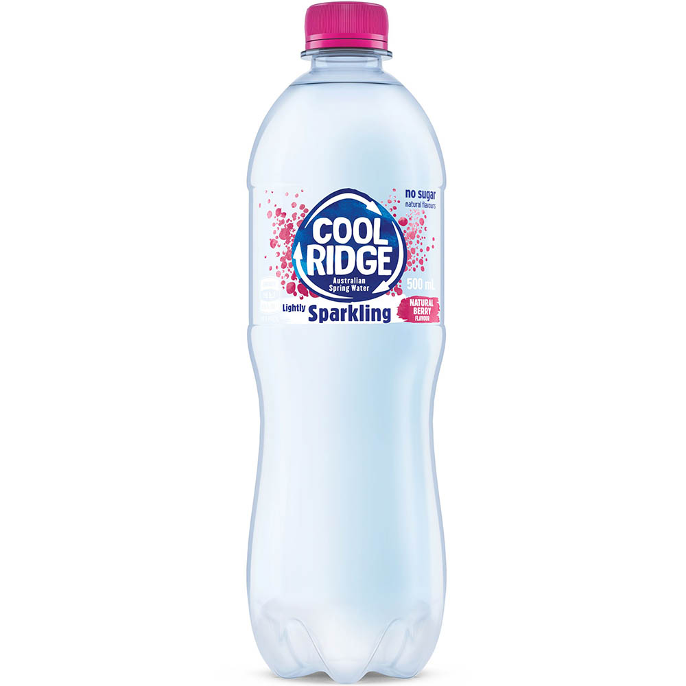 Image for COOL RIDGE LIGHTLY SPARKLING WATER PET BERRY 500ML CARTON 24 from Barkers Rubber Stamps & Office Products Depot