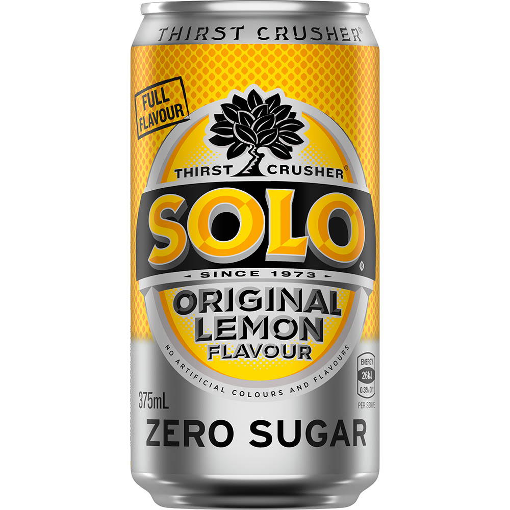 Image for SOLO ORIGINAL LEMON ZERO SUGAR CAN 375ML PACK 10 from Total Supplies Pty Ltd