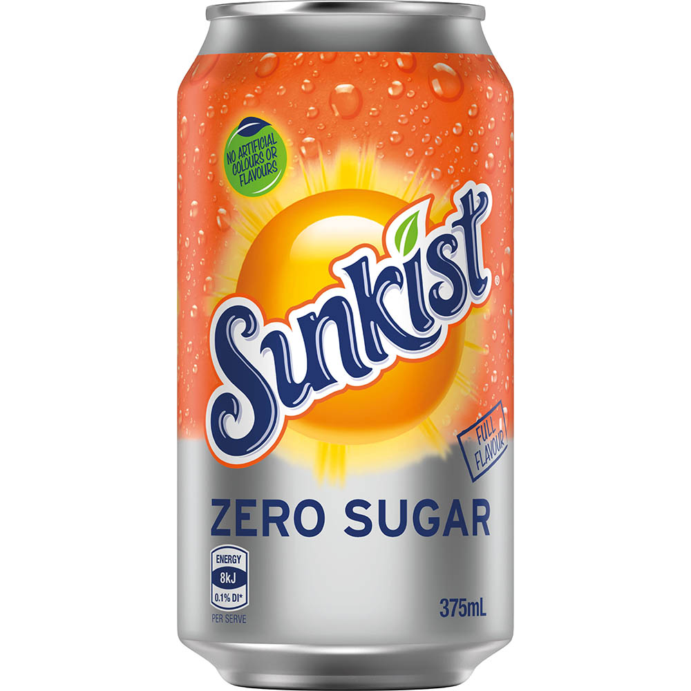 Image for SUNKIST ZERO SUGAR CAN 375ML PACK 10 from Total Supplies Pty Ltd