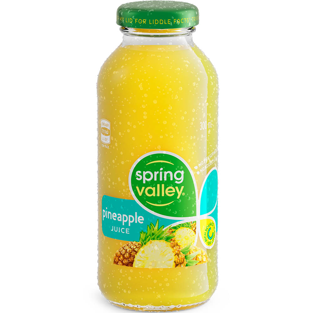 Image for SPRING VALLEY PINEAPPLE JUICE GLASS 300ML CARTON 24 from Total Supplies Pty Ltd