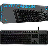 logitech g512 mechanical gaming keyboard carbon lightsync black with gx red switches