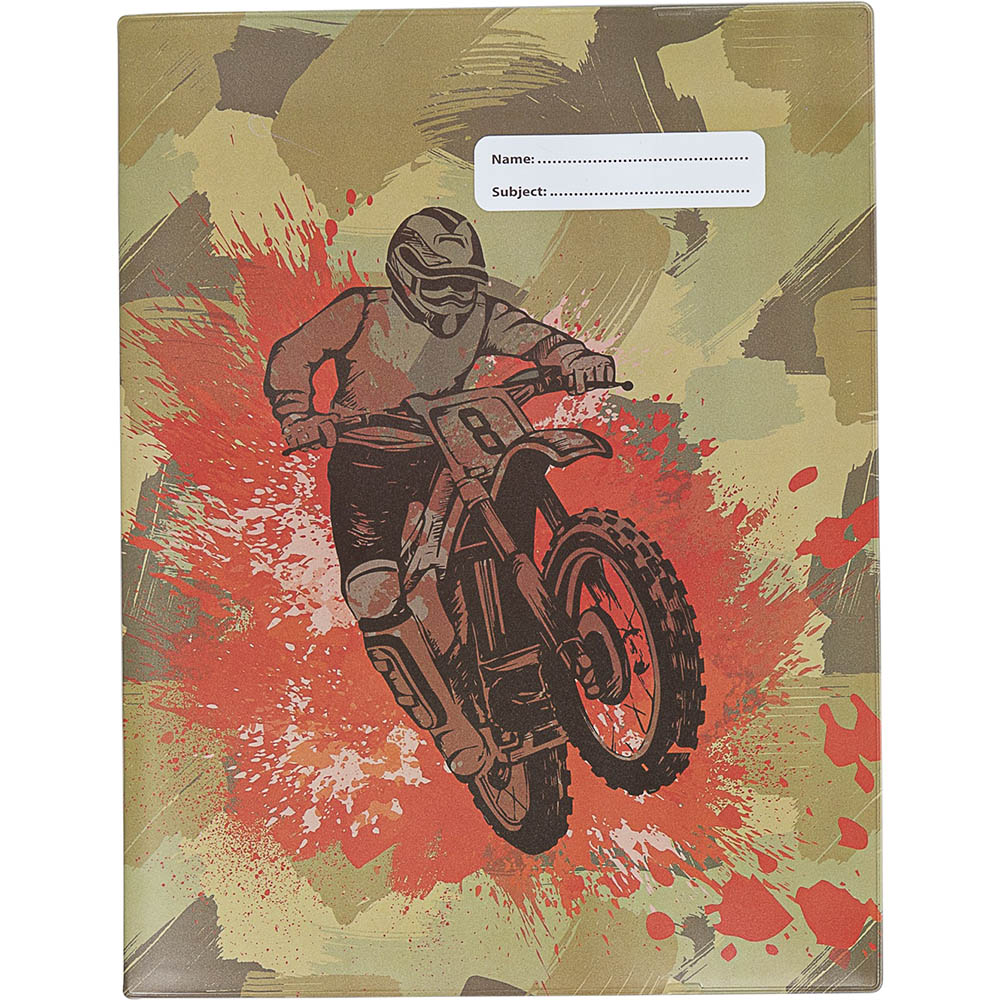 Image for SPENCIL EXERCISE BOOK COVER CAMO BIKER from Total Supplies Pty Ltd