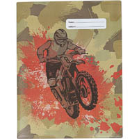 spencil exercise book cover camo biker