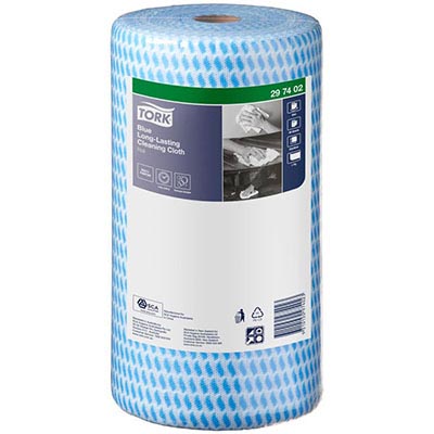 Image for TORK 297402 HEAVY DUTY CLEANING CLOTH 300MM X 45M BLUE ROLL 90 SHEETS from Barkers Rubber Stamps & Office Products Depot