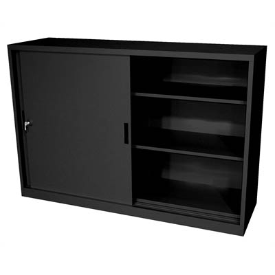 Image for STEELCO SLIDING DOOR CABINET 2 SHELVES 1015 X 1500 X 465MM GRAPHITE RIPPLE from Ross Office Supplies Office Products Depot