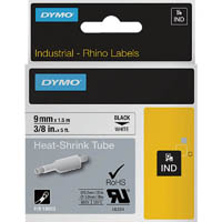 dymo sd18053 rhino industrial heat shrink tubing 9mm black on white