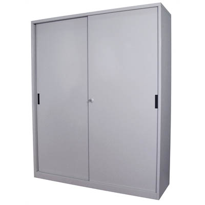 Image for STEELCO SLIDING DOOR CABINET 3 SHELVES 1830 X 1500 X 465MM SILVER GREY from Barkers Rubber Stamps & Office Products Depot