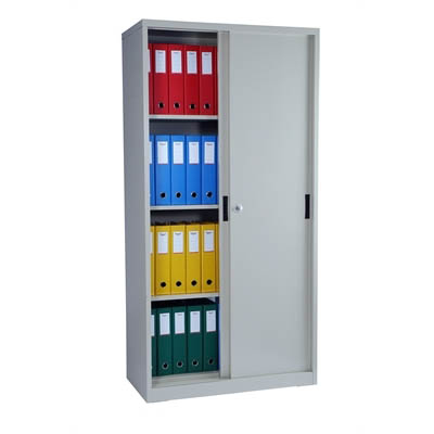 Image for STEELCO SLIDING DOOR CABINET 3 SHELVES 1830 X 1500 X 465MM WHITE SATIN from Total Supplies Pty Ltd