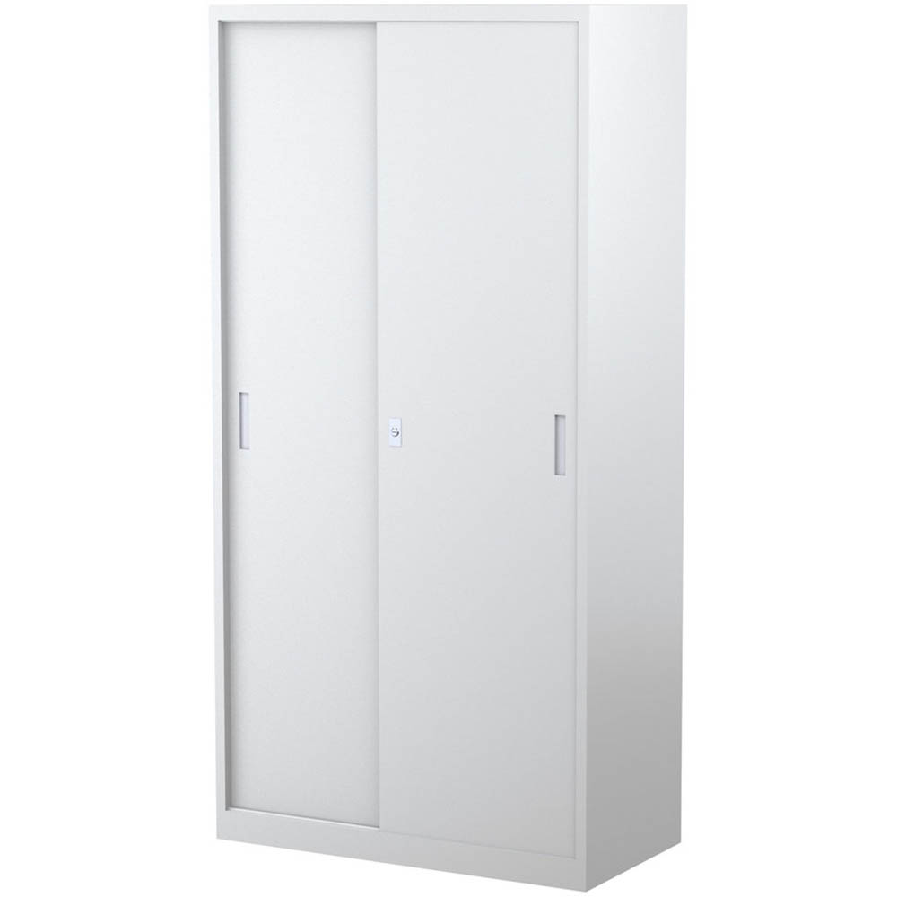 Image for STEELCO SLIDING DOOR CABINET 3 SHELVES 1830 X 914 X 465MM WHITE SATIN from Tristate Office Products Depot