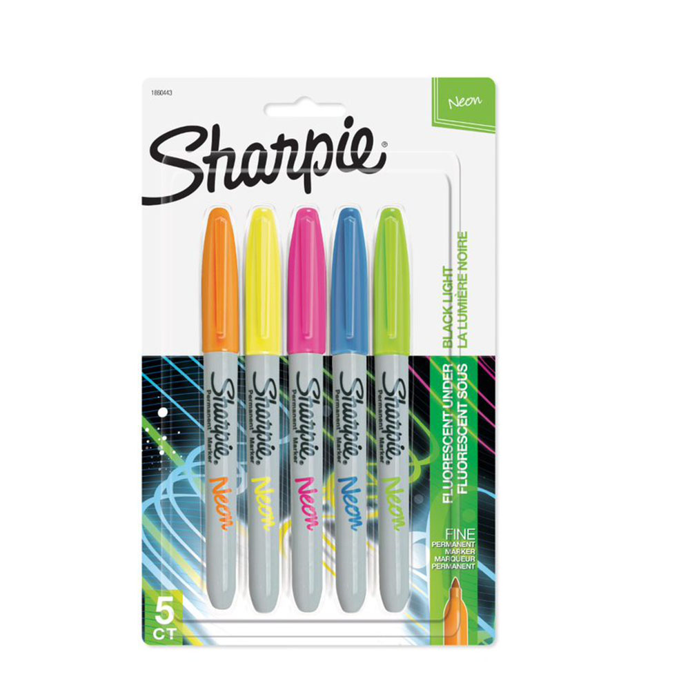 Image for SHARPIE PERMANENT MARKER FINE POINT NEON ASSORTED PACK 5 from MOE Office Products Depot Mackay & Whitsundays