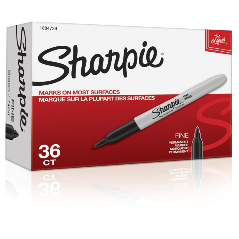Image for SHARPIE PERMANENT MARKER FINE POINT BLACK PACK 36 from MOE Office Products Depot Mackay & Whitsundays