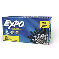 expo dry erase marker fine black pack 36