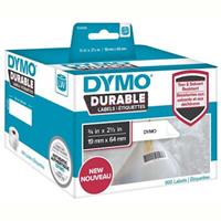 dymo 1933085 lw durable labels 19 x 64mm black on white roll 900