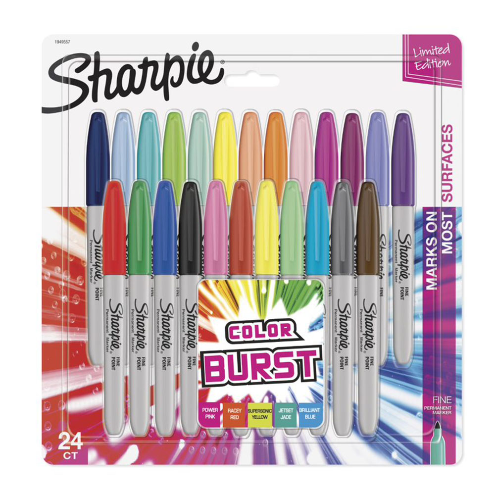 Image for SHARPIE PERMANENT MARKER FINE POINT 1MM ASSORTED PACK 24 from MOE Office Products Depot Mackay & Whitsundays