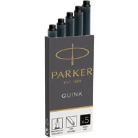 parker quink fountain pen ink cartridges black pack 5