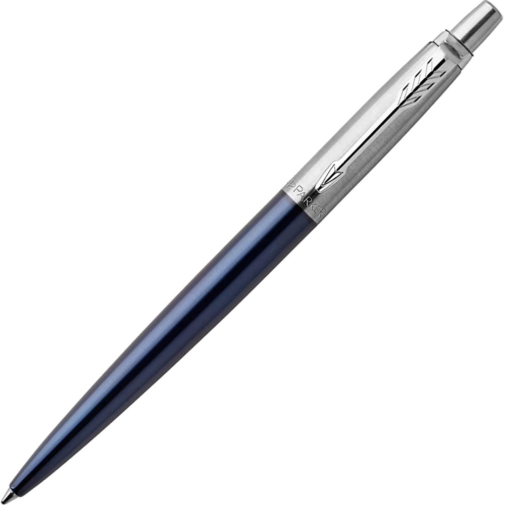 Image for PARKER JOTTER BALLPOINT PEN MEDIUM BLUE INK ROYAL BLUE CHROME TRIM from MOE Office Products Depot Mackay & Whitsundays