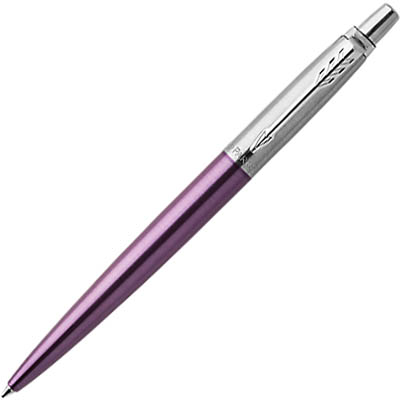 Image for PARKER JOTTER BALLPOINT PEN MEDIUM BLUE INK VICTORIA VIOLET CHROME from Ross Office Supplies Office Products Depot