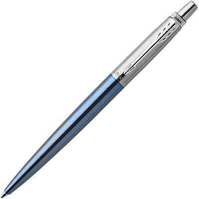 Image for PARKER JOTTER BALLPOINT PEN MEDIUM BLUE INK WATERLOO BLUE CHROME from Ross Office Supplies Office Products Depot
