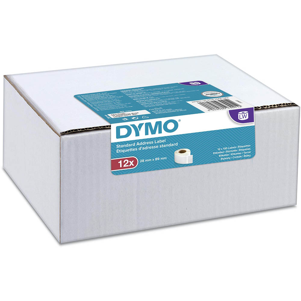 Image for DYMO 99010 LW ADDRESS LABELS 89 X 28MM WHITE ROLL 130 BOX 12 from Margaret River Office Products Depot