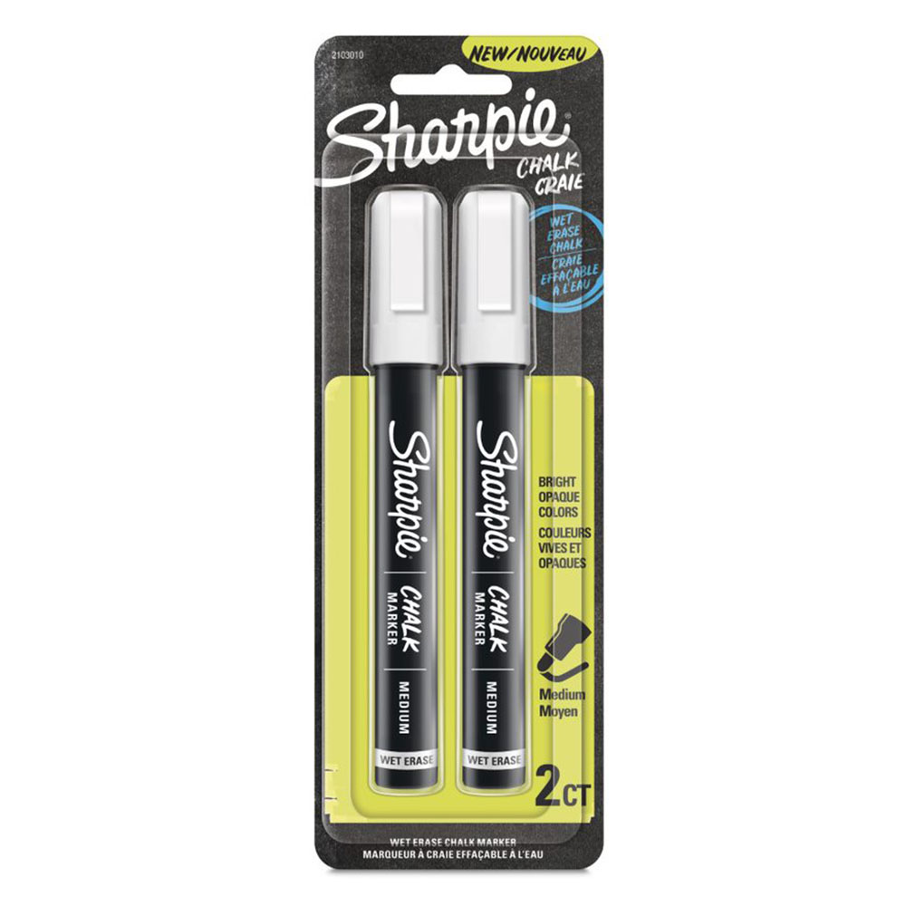 Image for SHARPIE CHALK MARKER WET ERASE 1.5MM MEDIUM TIP WHITE PACK 2 from MOE Office Products Depot Mackay & Whitsundays