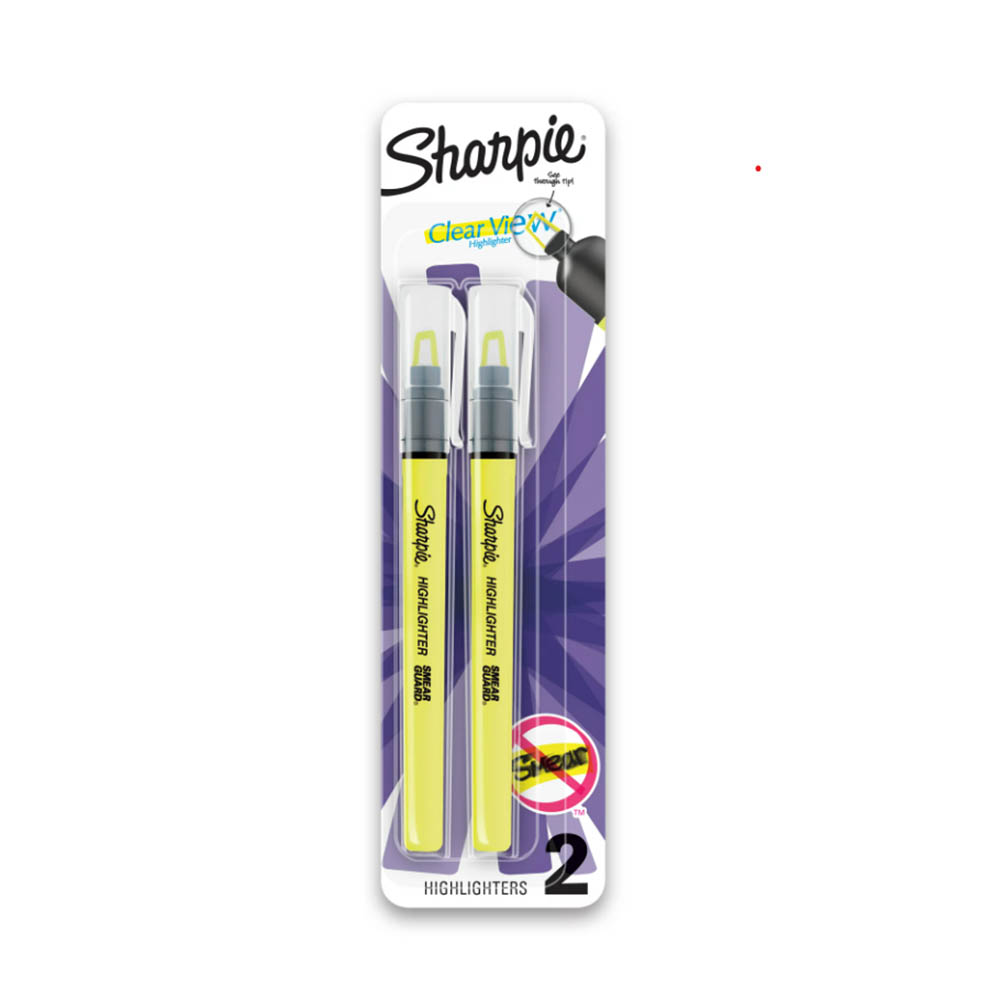 Image for SHARPIE CLEAR VIEW HIGHLIGHTER STICK SEE-THROUGH CHISEL YELLOW PACK 2 from MOE Office Products Depot Mackay & Whitsundays