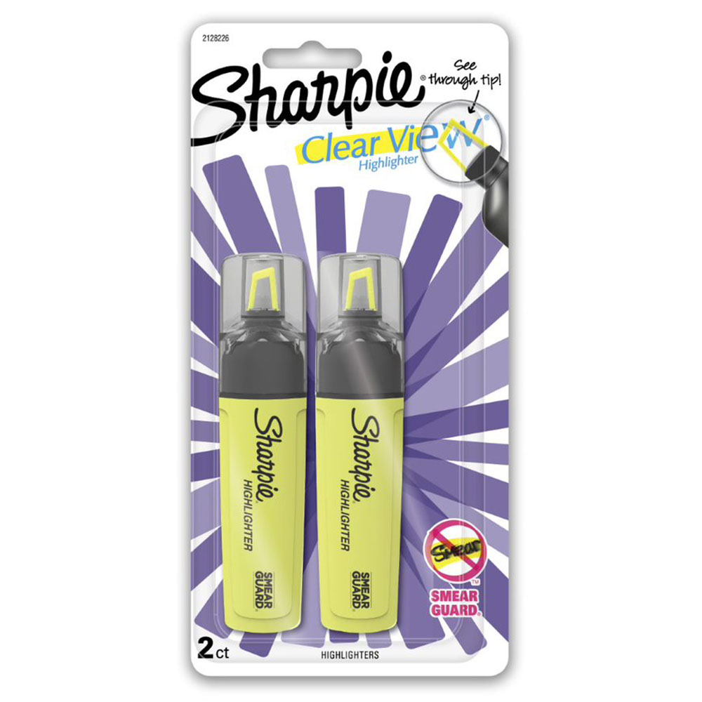Image for SHARPIE HIGHLIGHTER CLEAR VIEW TANK YELLOW PACK 2 from MOE Office Products Depot Mackay & Whitsundays