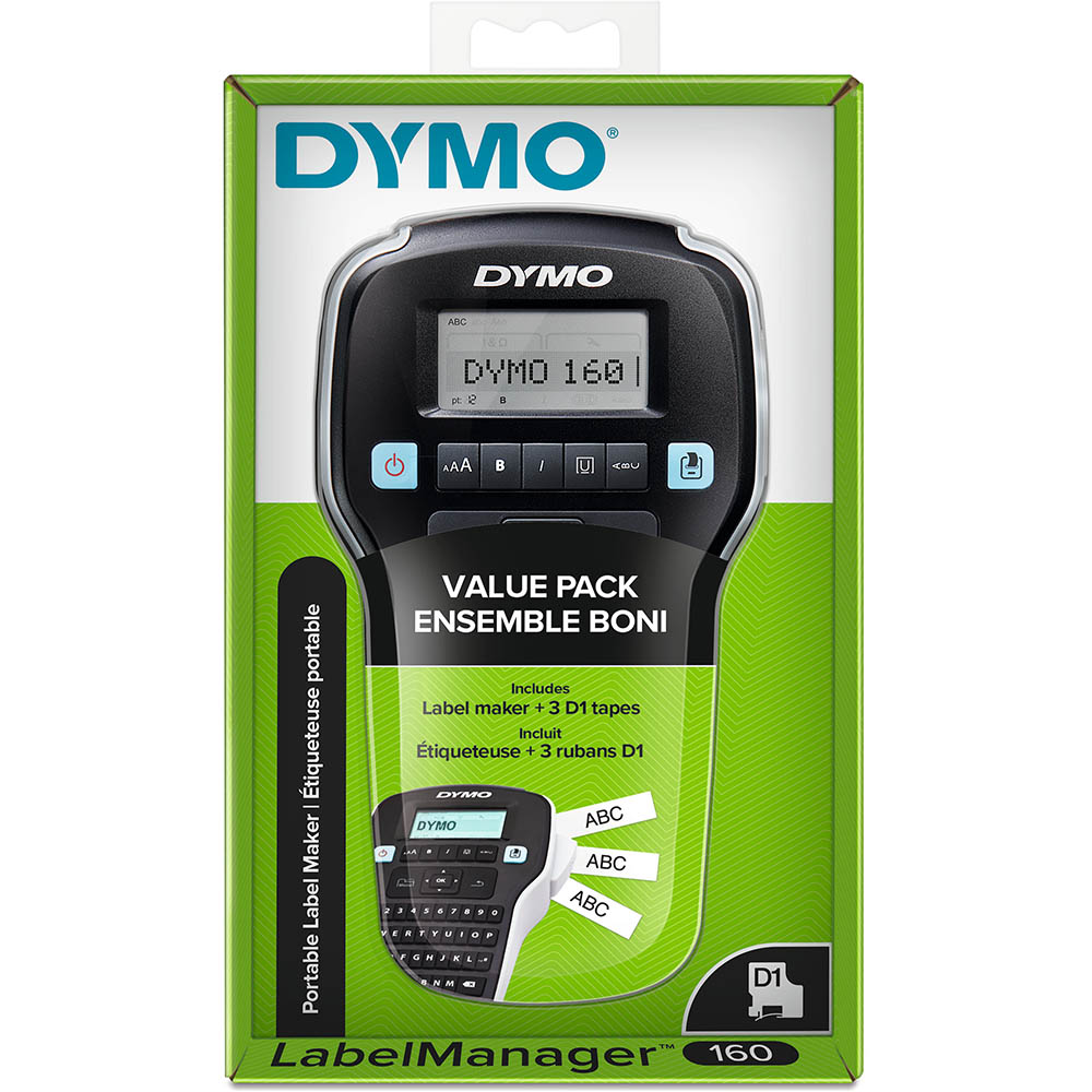 Image for DYMO 2142267 LABELMANAGER 160P LABELLER VALUE PACK from MOE Office Products Depot Mackay & Whitsundays