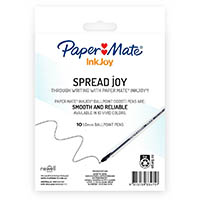 paper mate inkjoy 100 ballpoint pens medium black pack 10