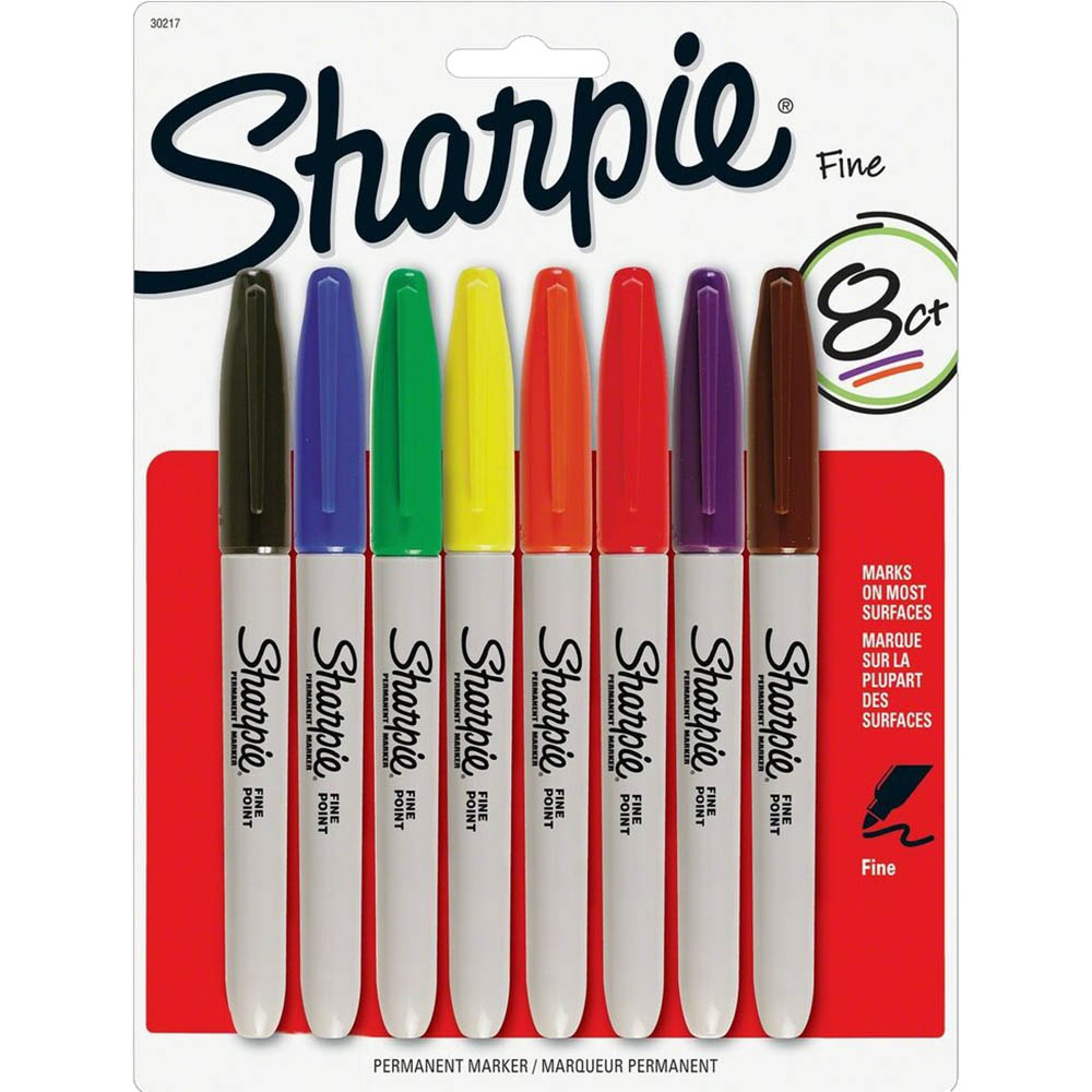 Image for SHARPIE PERMANENT MARKER BULLET FINE 1.0MM ASSORTED PACK 8 from MOE Office Products Depot Mackay & Whitsundays