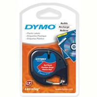 dymo 91333 letratag plastic labelling tape 12mm x 4m cosmic red