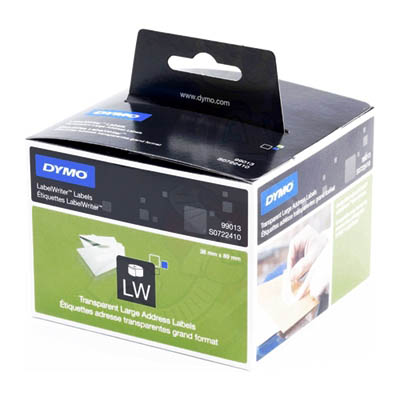 Image for DYMO 99013 LW ADDRESS LABELS 89 X 36MM CLEAR ROLL 260 from MOE Office Products Depot Mackay & Whitsundays