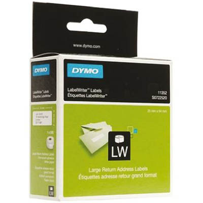 Image for DYMO 11352 LW RETURN ADDRESS LABELS 25 X 54MM WHITE ROLL 500 from Total Supplies Pty Ltd
